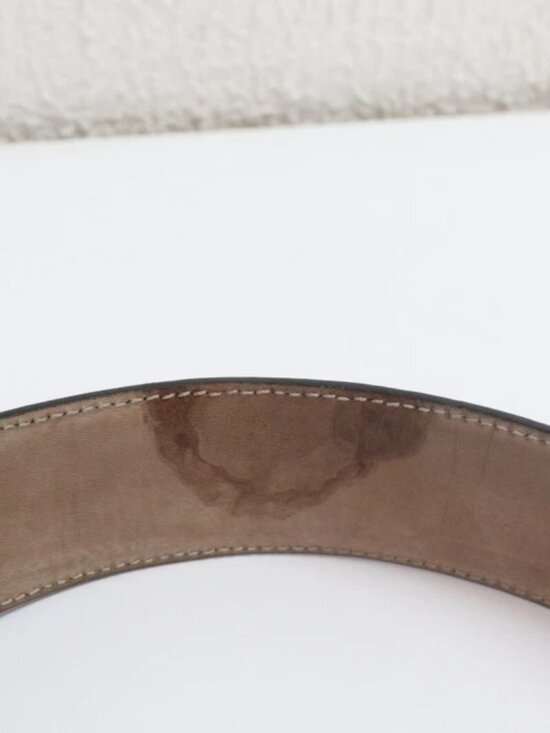 Gucci 114984 Web Green Red Canvas Leather Interlocking G Buckle Belt 90 / 36 main image 4